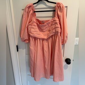 Abercrombie & Fitch Emerson Poplin Puff Sleeve Babydoll Dress